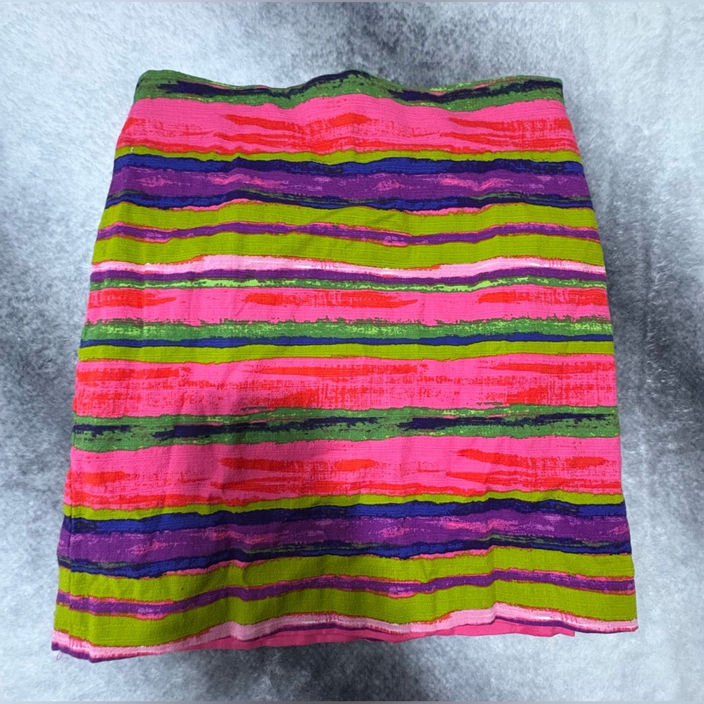 (B5) PREMISE Vibrant Rainbow‎ Watercolor Stripe Mini Pencil Skirt Retro 8
